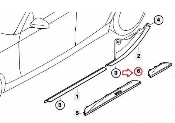 BMW originalus durų slenksčio juostos galinė dešinė E87 1 serija 51477906820