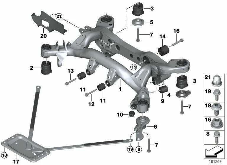 BMW originalus galinis ašies laikiklis dešinysis stūmoklis 33326766054