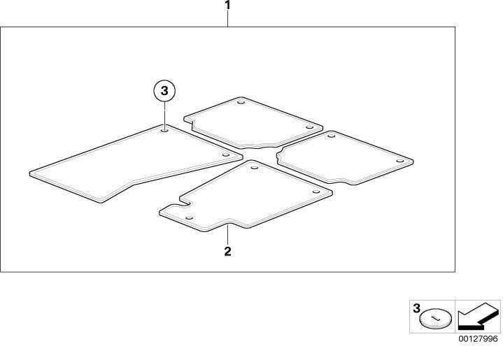 BMW Originalus Grindų Kilimėlis Antracito Velūras Vairuotojo Pusėje 5 Serija E60 51479117176