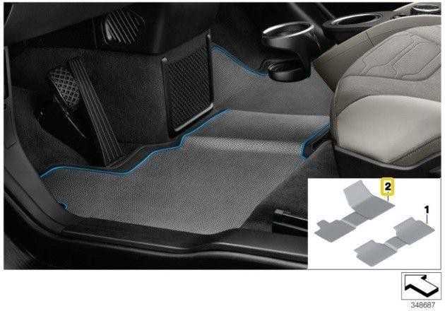 BMW Originalus i3 Priekinis Visų Orų Grindų Kilimėlis Apsaugos Dangtis 51472349826
