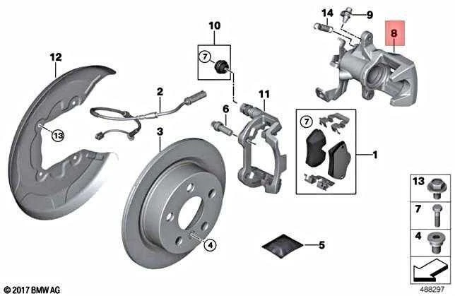 BMW Originalus MINI Cooper Jcw One F55 F56 F57 D S STABDŽIŲ KALIPERIO KORPUSAS 34216865656