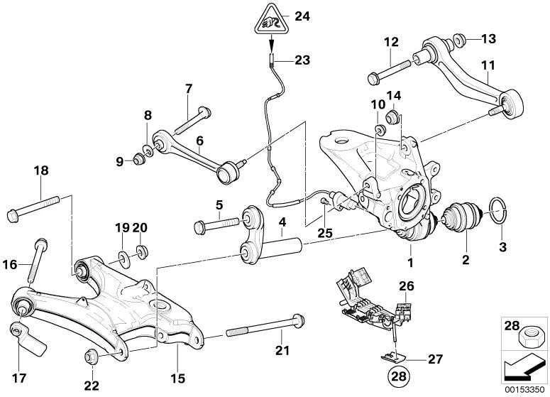 BMW originalus pakabos svyravimo kontrolės svirčių užrakinimo veržlė apatinė išorinė 33326767546