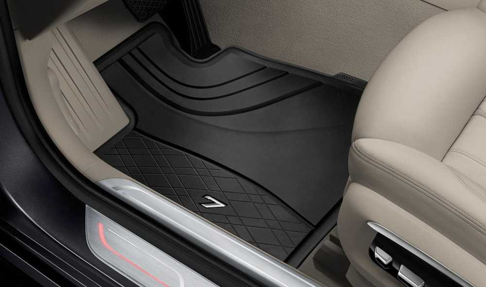 BMW originalūs priekiniai automobilio grindų kilimėliai guminiai All Weather G11 7 serijos 51475B70A01
