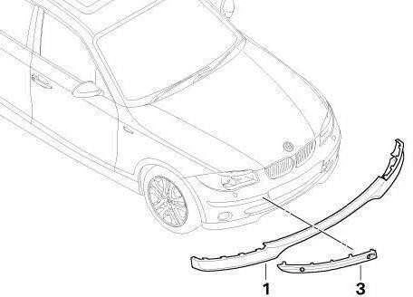 BMW Originalus Priekinis Dešinysis Bamperio Panelės Apsaugos Apdaila E87 1 Serija 51117136636