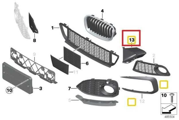 Bmw Oro Air Scoop For Air Duct 1 F20 Lci 1 F21 Lci Originalus 51118064280
