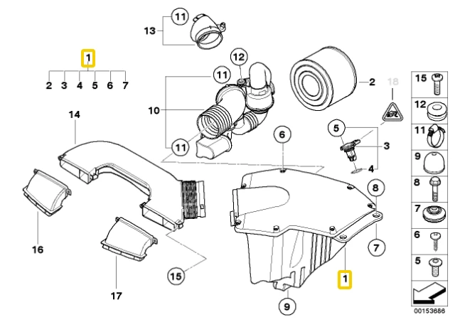 Bmw Oro Filtrų Dėžė E88 E82 E90 E91 E92 E93 13717555288