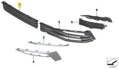 Bmw Oro Grilio Angos Priemimas Vidurys 5 G30 G31 51117385267