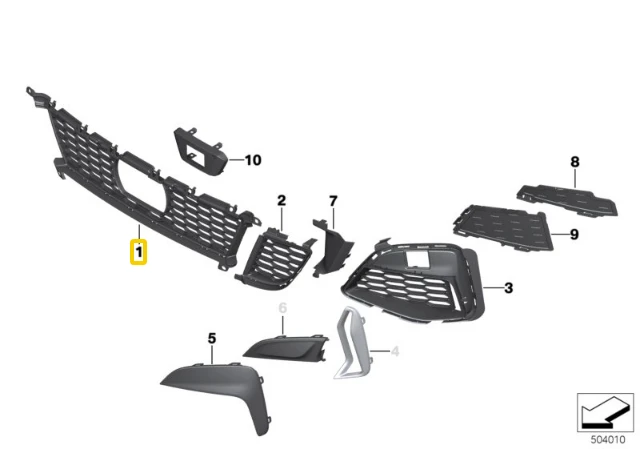Bmw 3 G20 G21 Centro Oro Įsiurbimas Grilis Originalus 51118079592