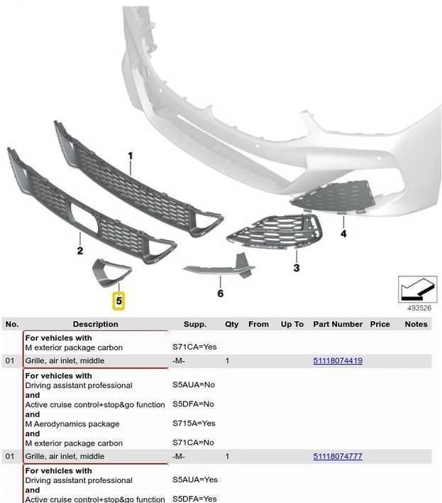 Bmw Oro Įsiurbimo Angos Apdaila Kairė 8 G14 G15 Originalus 51118074801
