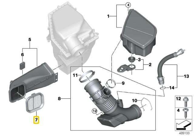 Bmw Oro Įtraukimo Grotelė G30 G31 G32 G11 G12 G14 G15 Originalus 13717643298