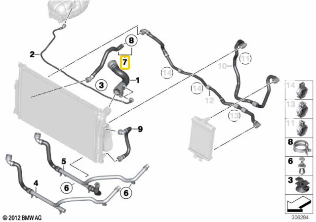 BMW Oro Šilumnešio Šlaunis 1 F20 F21 F30 F31 F32 F33 F34 F36 Originalus 17127648644