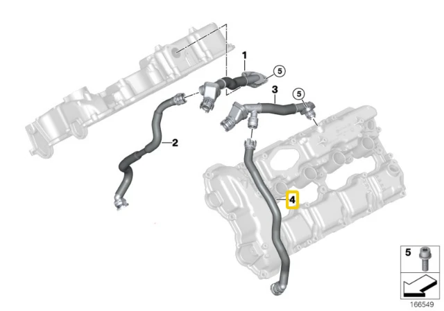 BMW Oro Ventilių Vamzdis 5 F07 F10 F11 11157575641 Originalus