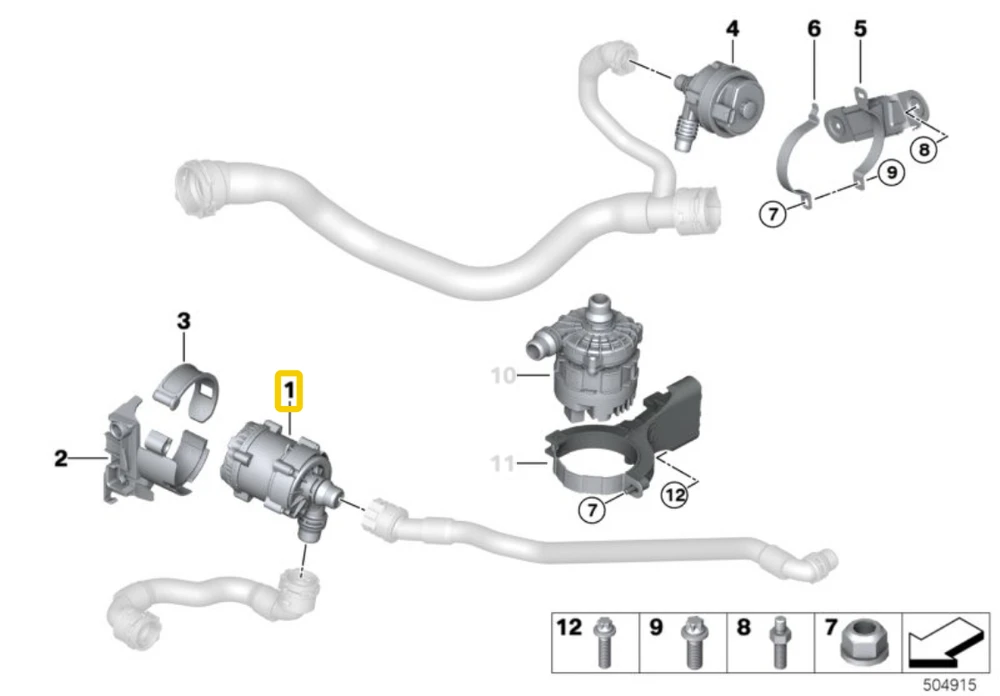 Bmw Pagalbinis Vandens Siurblis G30 G31 G32 Originalus 11518638237