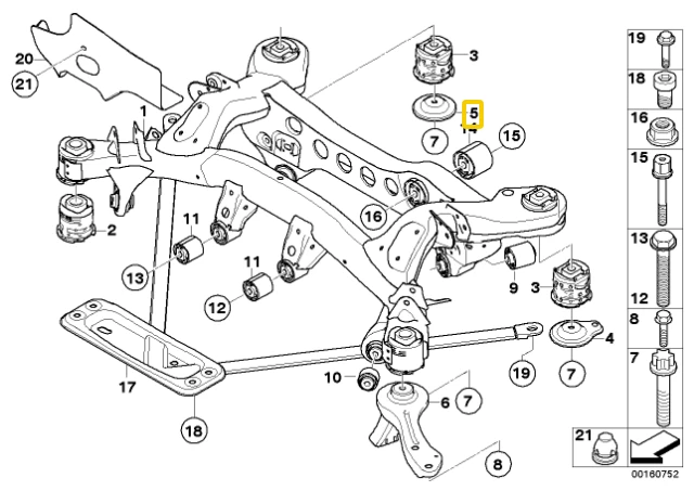 BMW Pakabos Kryžminis Stovas Sustabdymo Ploviklis E81 E87 F20 F30 Originalus 33316794866