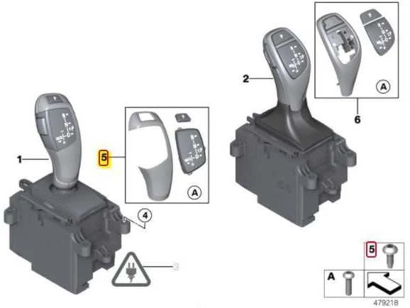 BMW Pakeitimo Komplektas Pavarų Perjungimo Mygtuko Dangtelis F20 F21 F30 F32 Originalus 61319259006