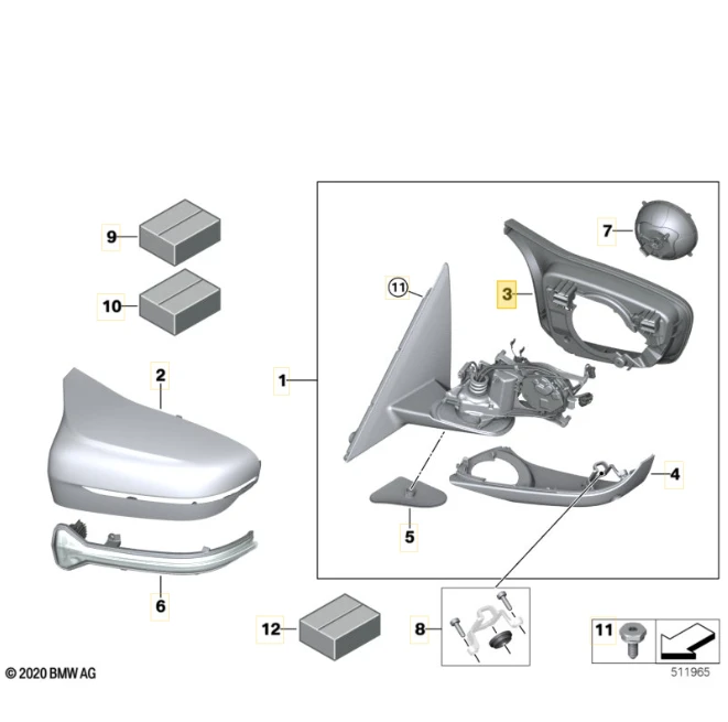 Bmw Palaikomasis Žiedas Dešinėje F90 M5 F91 M8 Originalus 51168064658