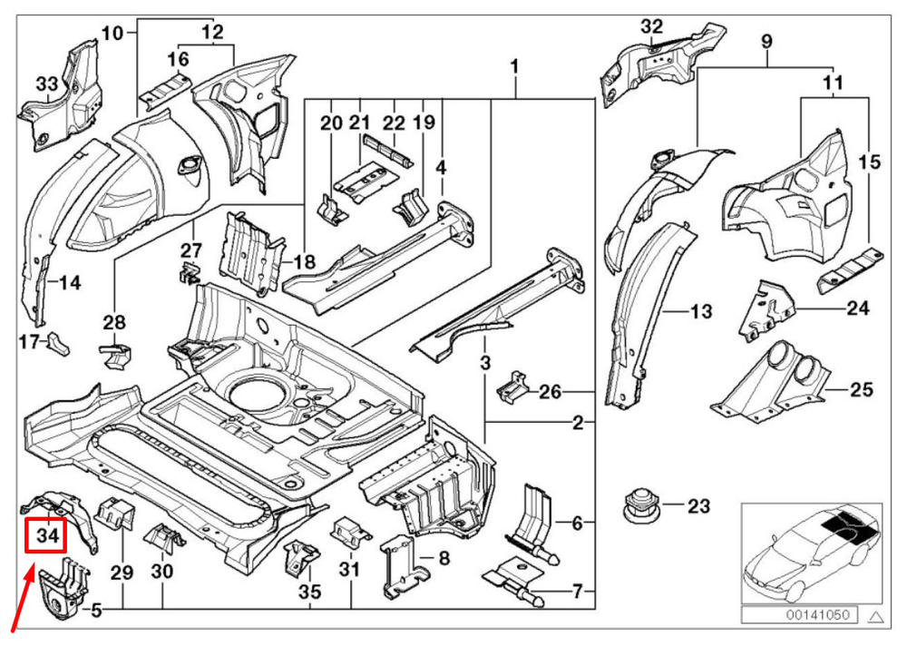 BMW Pavarų Svorio Šarnyras E36 E46 E39 E38 Z3 Z4 Originalus 41128246251