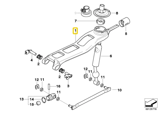 BMW Perjungimo Šaka E60 E61 E63 E64 2001 2007 Originalus 25117547887