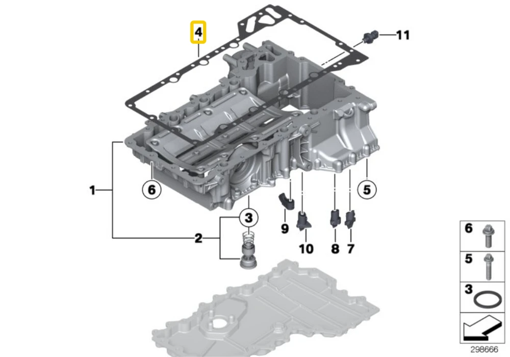 Bmw Plieninė Tarpinė 5 F07 F10 F11 11137566644 Originalus