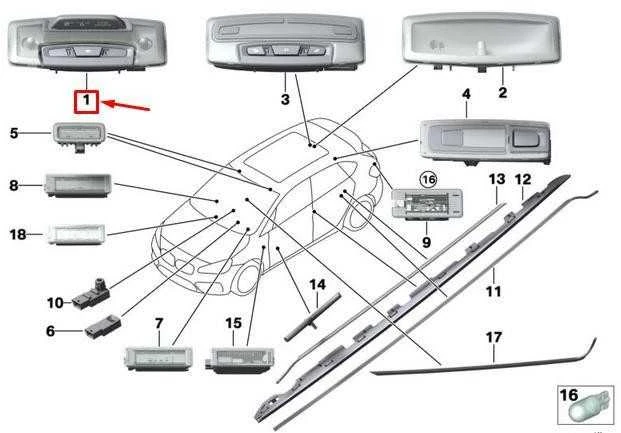 BMW Priekinė Interjero Šviesa F30 F31 F32 F33 F34 F36 F45 F46 X1 F48 Originalus 63319219497