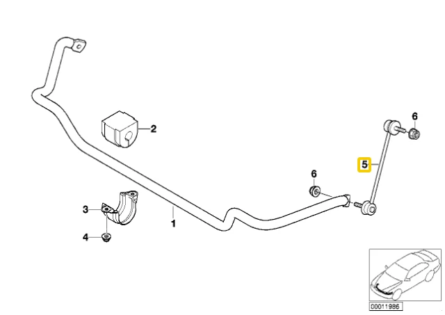 BMW Priekinės Dešinės Pakabos Stabilizatoriaus Strypo Jungtis E46 31356751080