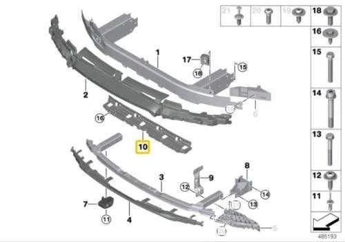 BMW priekinio bamperio skersinė laikančioji juosta 51747359788 Originali