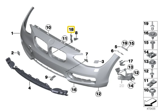 BMW Priekinio Bamperio Tvirtinimo Palaikas F20 F21 Originalus 51117296330
