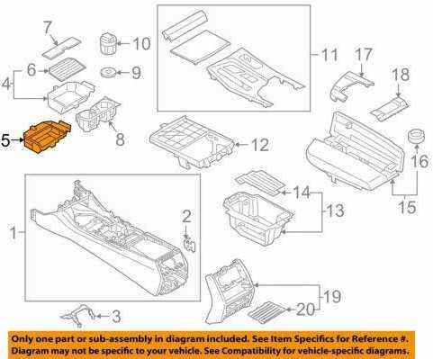 BMW Priekinis Centro Konsolės Skyrelis 5 G30 F90 M5 G31 G32 Originalus 51166833816