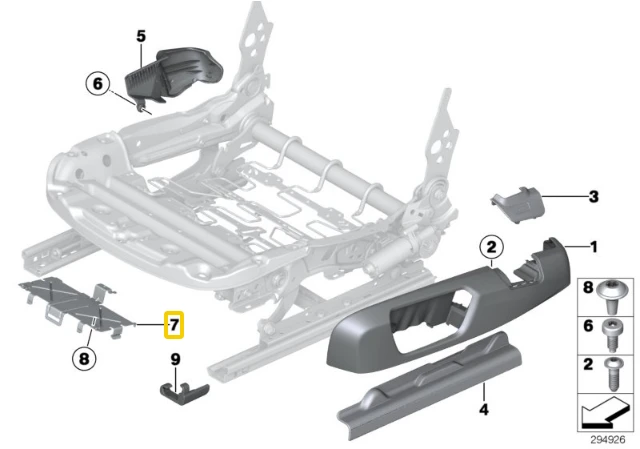 BMW Priekinis Dešinysis Sėdymo Valdymo Blokas 52107240226 Originalus