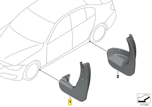 Bmw Priekinis Dulkėtų Apsaugos Rinkinys F30 F31 2011-2019 Originalus 82162218983