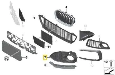 BMW Priekinis Grillis Su Priešo Šviesa F22 F23 51118055320 Originalus