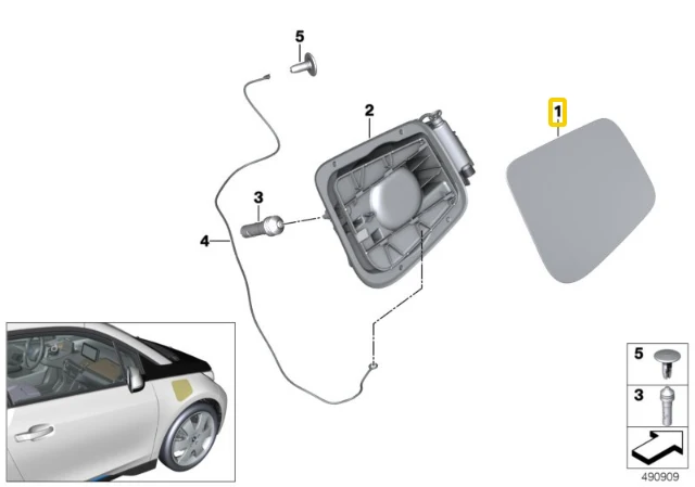 Bmw Priekinis Ikrovimo Kistuko Dangtelis I3 I01 Originalus 51177376189