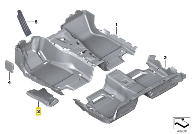 BMW Priekinis Kairys Puspelis Footwell Insert G30 F90 G31 G12 Originalus 51477400801