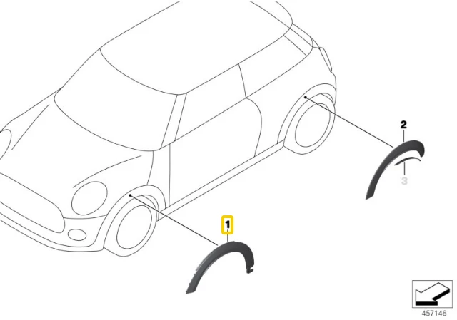 BMW Priekinis Kairys Ratai Šoninis Iliuzas MINI F56 F55 F57 Originalus 51777376011