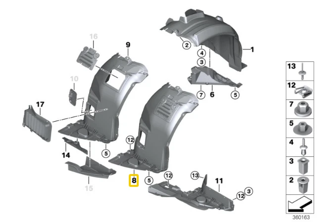 BMW Priekinis Kairys Rato Apsauga Front Part 3 E92 E93 Originalus 51717162831