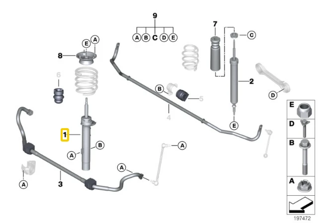 BMW Priekinis Kairys Stabdžių Stulpo 31316785591 Originalus