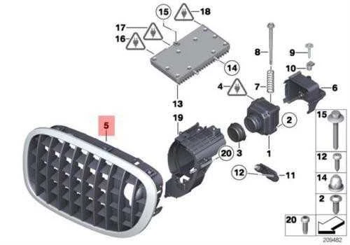 BMW Priekinis Kairysis Grilis 7 F01 F02 F03 Originalus 51138035973