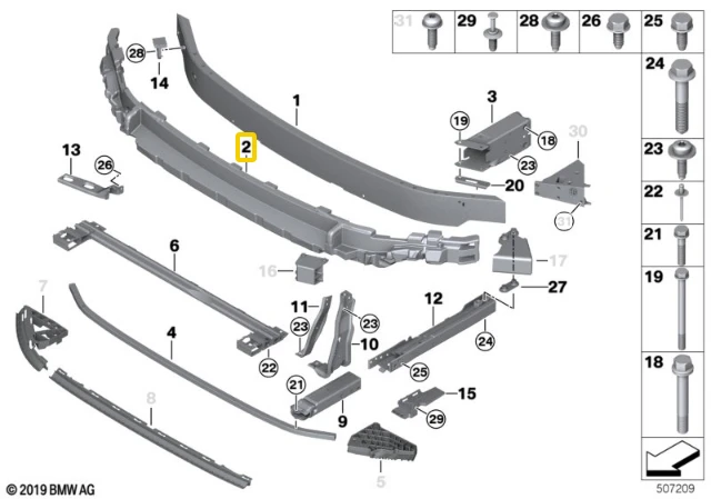 Bmw Priekinis Nešiklis Absorbuojantis Pūkų 51647301589