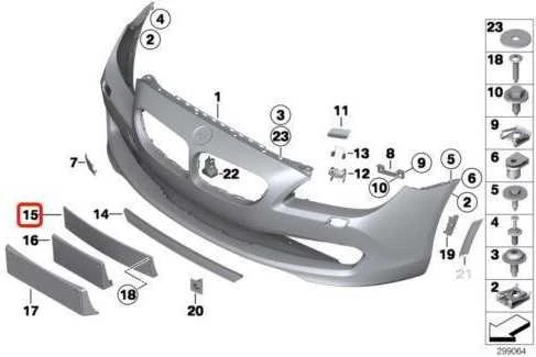 BMW Priekinis Numerio Plokštės Laikiklis 6 F06 F12 F13 Originalus 51137224771