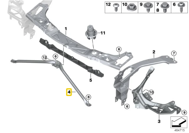 Bmw Priekinis Panelio V Šarnyras Mini F56 F55 F57 51647435400