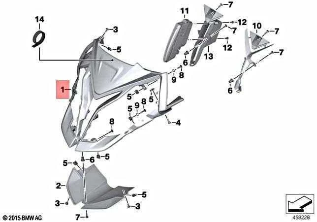 BMW Priekinis Panelis K49 S 1000 XR 2014 2019 Originalus 46637717042