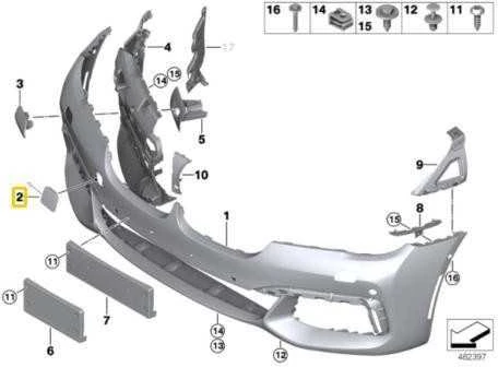 BMW Priekinis Priminis Traukimo Fiksuotės Dėklas 7 G11 G12 Originalus 51118064756