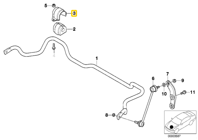BMW Priekinis Stabilizatoriaus Palaikymas E39 E38 Originalus 31351090548