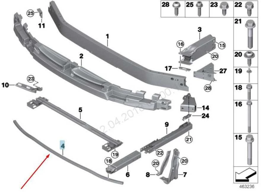 BMW Priekinis Žemutinis Bamperio Tvirtinimas F45 F46 F48 F39 51118058977 Originalus 51118058977