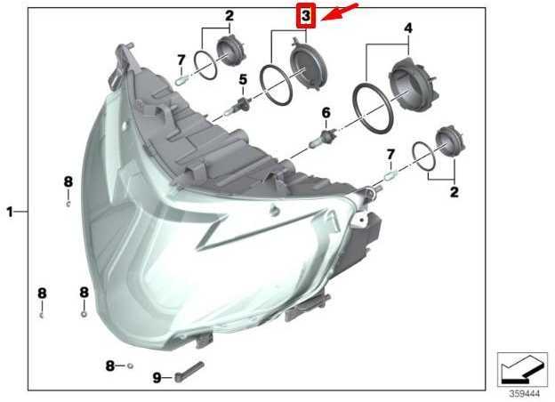 BMW priekinių žibintų dangtelis K52 R1200RT K28 R1200ST Originalus 63127698286