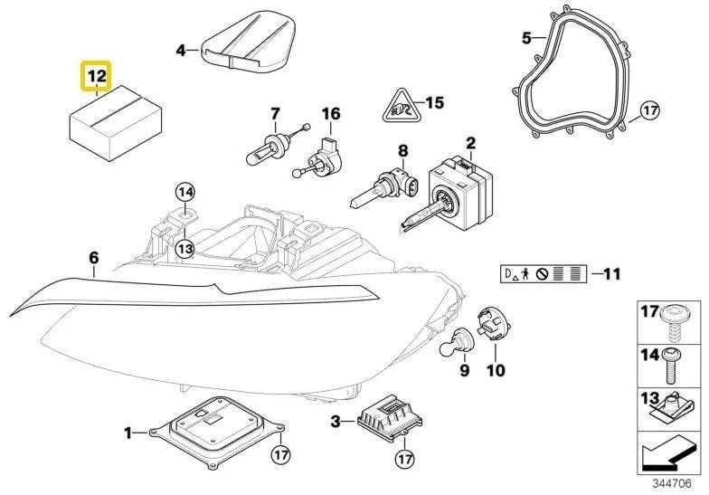 BMW Priekinių Žibintų Remonto Komplektas E90 E92 E93 63117182519 Originalus 63117182519