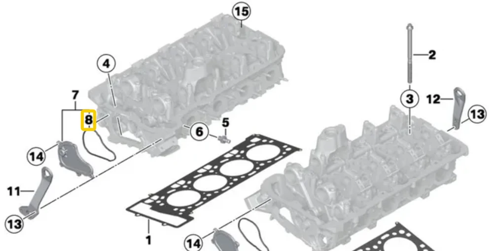 BMW Profile-gasket Originalus 11127605211 5' F07 GT (04/2011 — 06/2013) 5' F07 GT LCI (08/2012 — 02/2017) 5' F10 (06/2010 — 10/2016) 5' F10 LCI (08/2012 — 10/2016) 5' F11 LCI (08/2012 — 02/2017) 5' G30 (10/2015 — 12/2019) 5' F90 M5 (01/2016 — 12/2019) 6' F06 Gran Coupé (06/2011 — 03/20