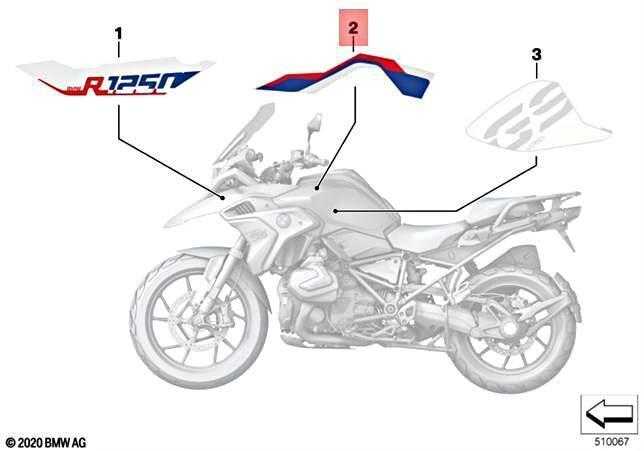 Bmw R 1200 Gs K50 Dešinės Pusės Dekoratyvinis Šoninis Panelė Originalus 51149457663