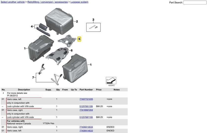 BMW R 1200 GS K50 stogo bagažinė Vario topcase 77448523743 Originali