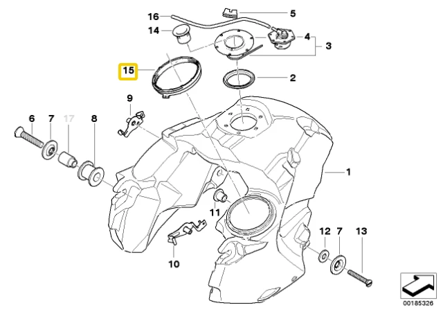 Bmw R 1200 GS R 1200 GS Adventure Palaikymo Žiedas Originalus 16141182903